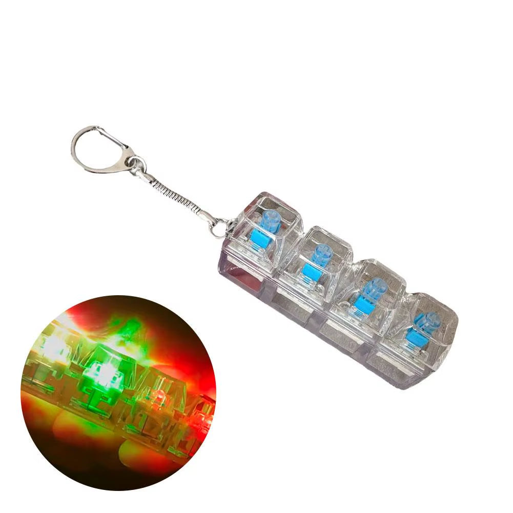 Keyboard Toy Keychain DIY Button Keycap Fidget Keychain Decompression Toys Mechanical Key Toy for Adult to Relief Pass Time