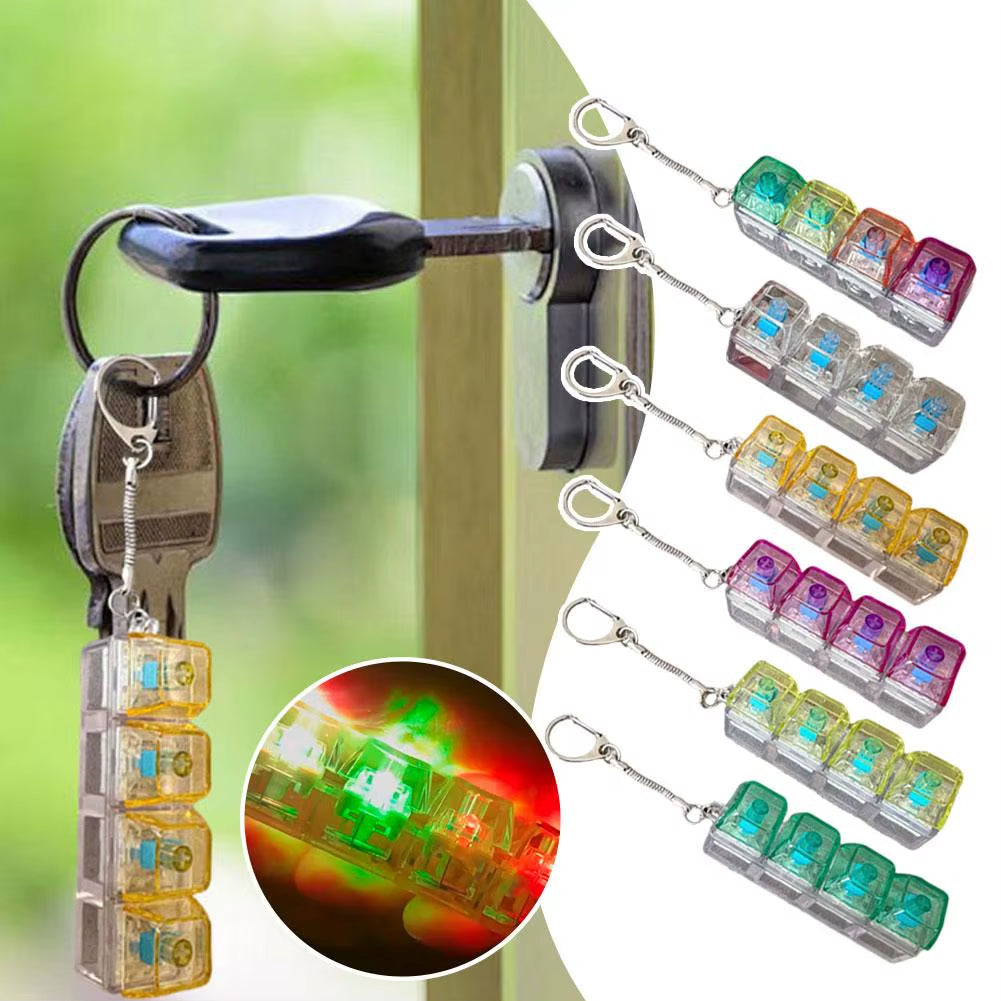 Keyboard Toy Keychain DIY Button Keycap Fidget Keychain Decompression Toys Mechanical Key Toy for Adult to Relief Pass Time