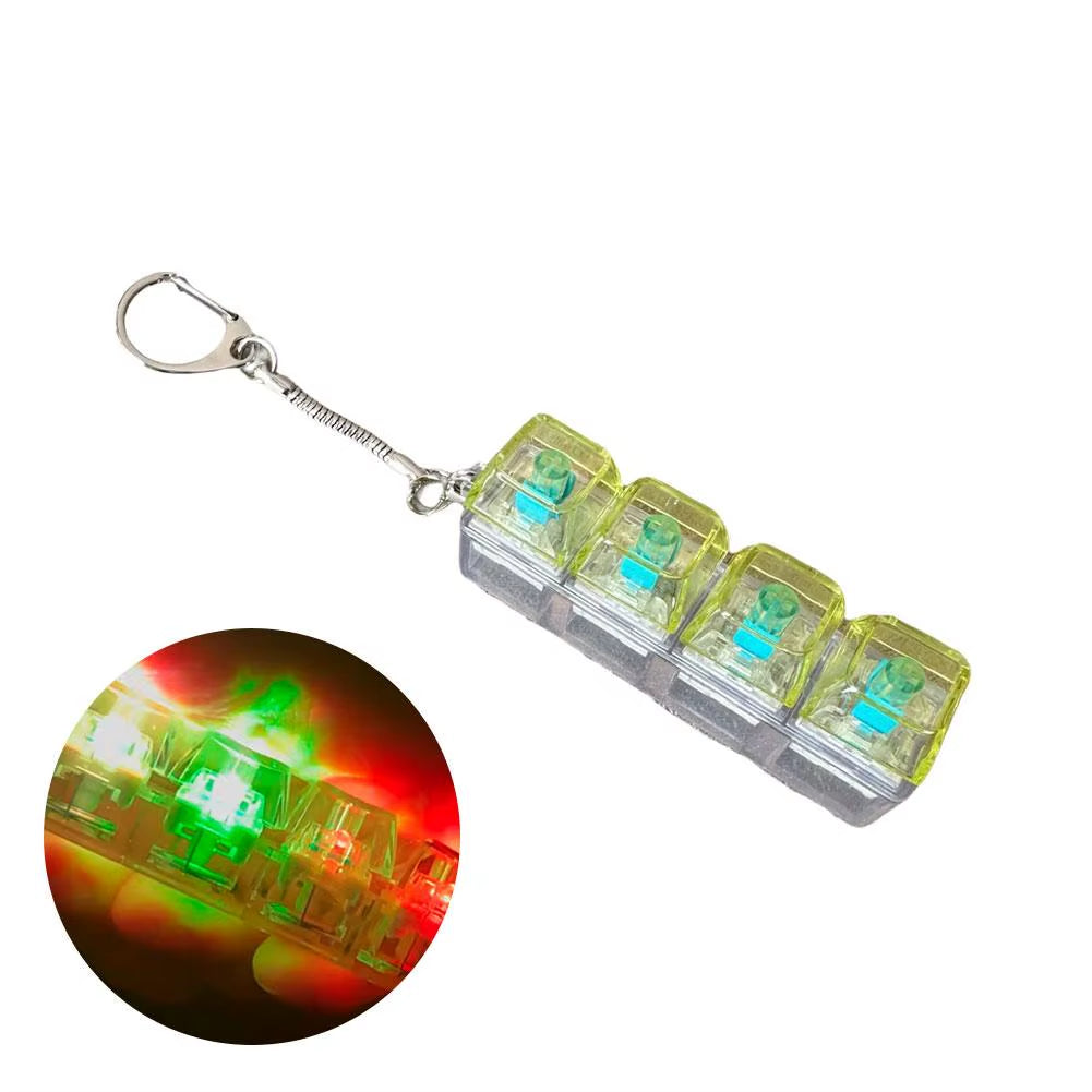 Keyboard Toy Keychain DIY Button Keycap Fidget Keychain Decompression Toys Mechanical Key Toy for Adult to Relief Pass Time