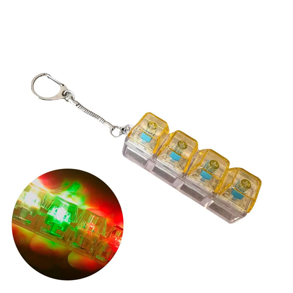 Keyboard Toy Keychain DIY Button Keycap Fidget Keychain Decompression Toys Mechanical Key Toy for Adult to Relief Pass Time